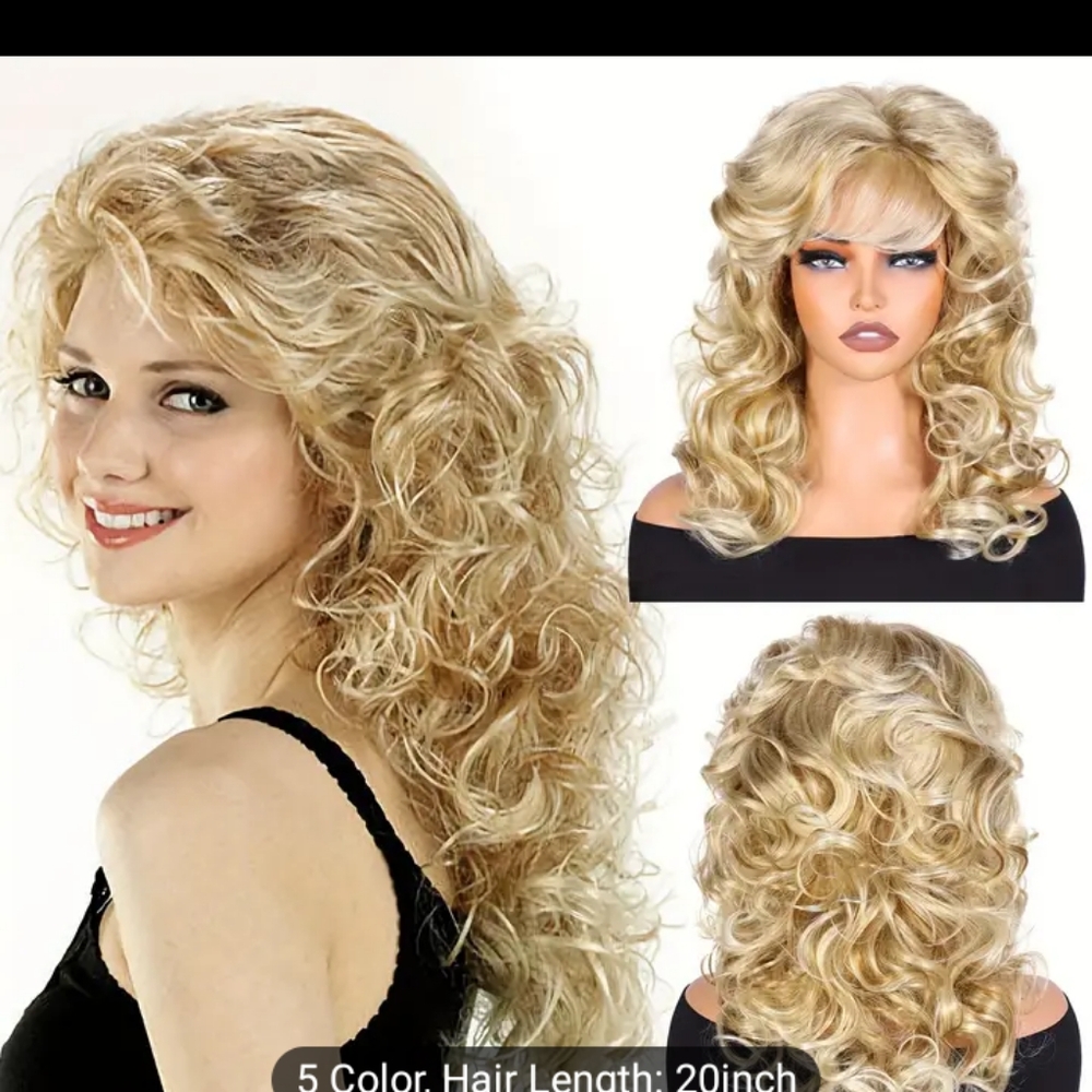 20 in.  Gourgous blonde synthetic Wig